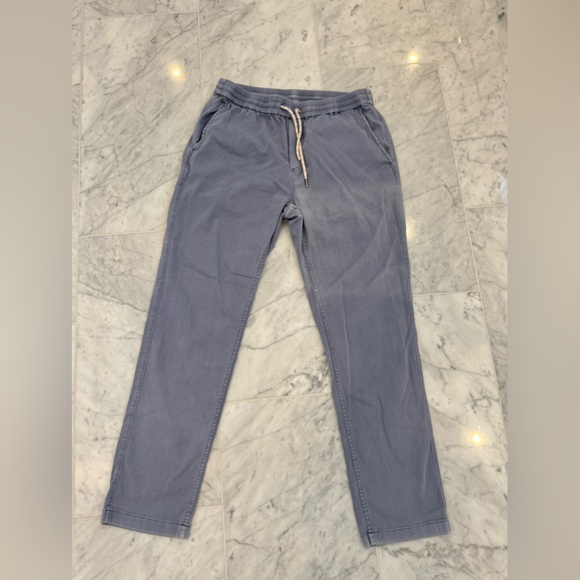 Faherty Mens Essential Drawstring Pants size L, color Ember (blue grey) - Picture 3 of 7